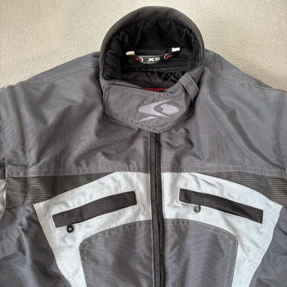 Spyke Motorcycle Jacket Womens XS Grey Blue Biker Coat Padded Removable Sleeves - Picture 2 of 16